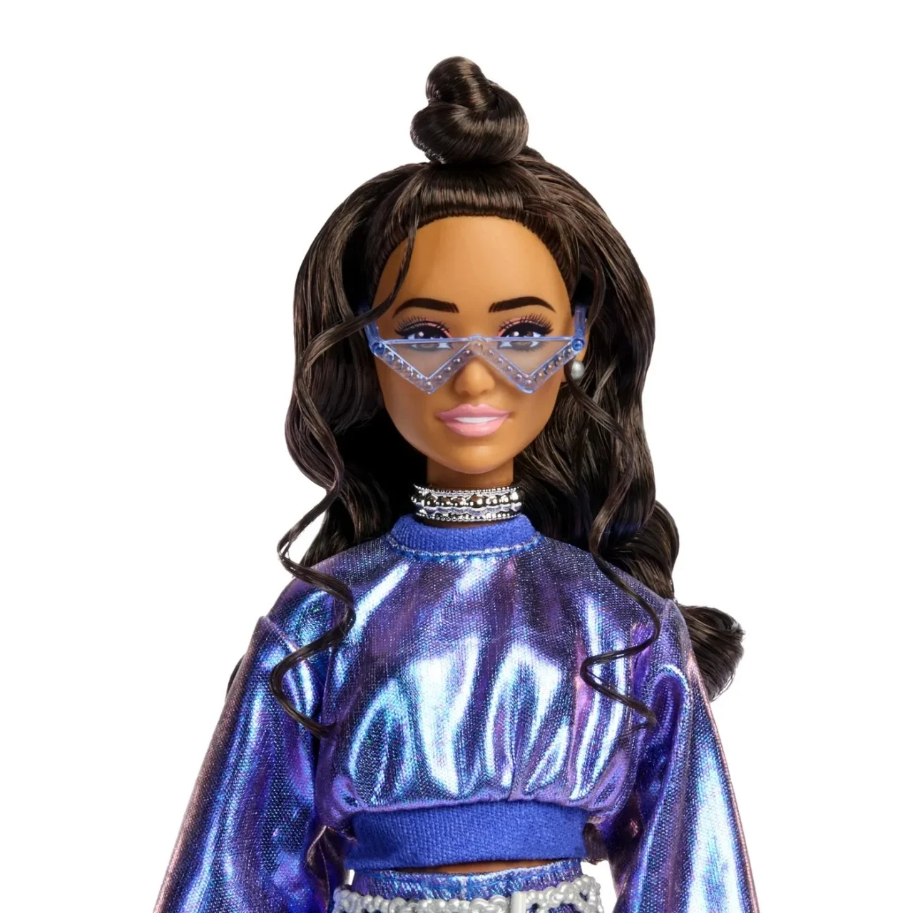 Papusa Barbie Deluxe Style cu Rochie Albastru Metalizat [5]