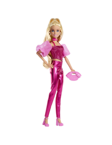 Papusa Barbie Deluxe Style cu Tinuta Roz Metalizat [3]