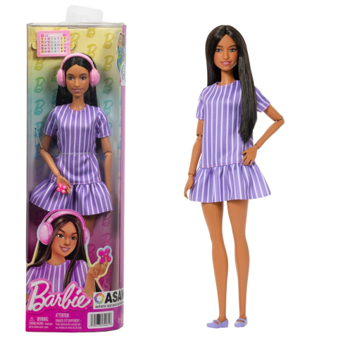 Jocuri si jucarii - Papusa Barbie Fashionistas Purple Stripes