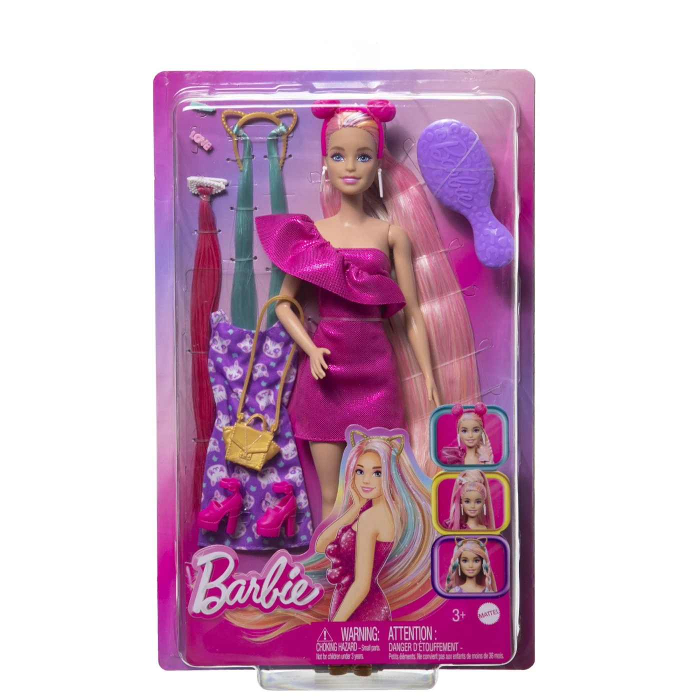 Noutati - Papusa Barbie Fun & Fancy Hair cu Accesorii pentru Coafat