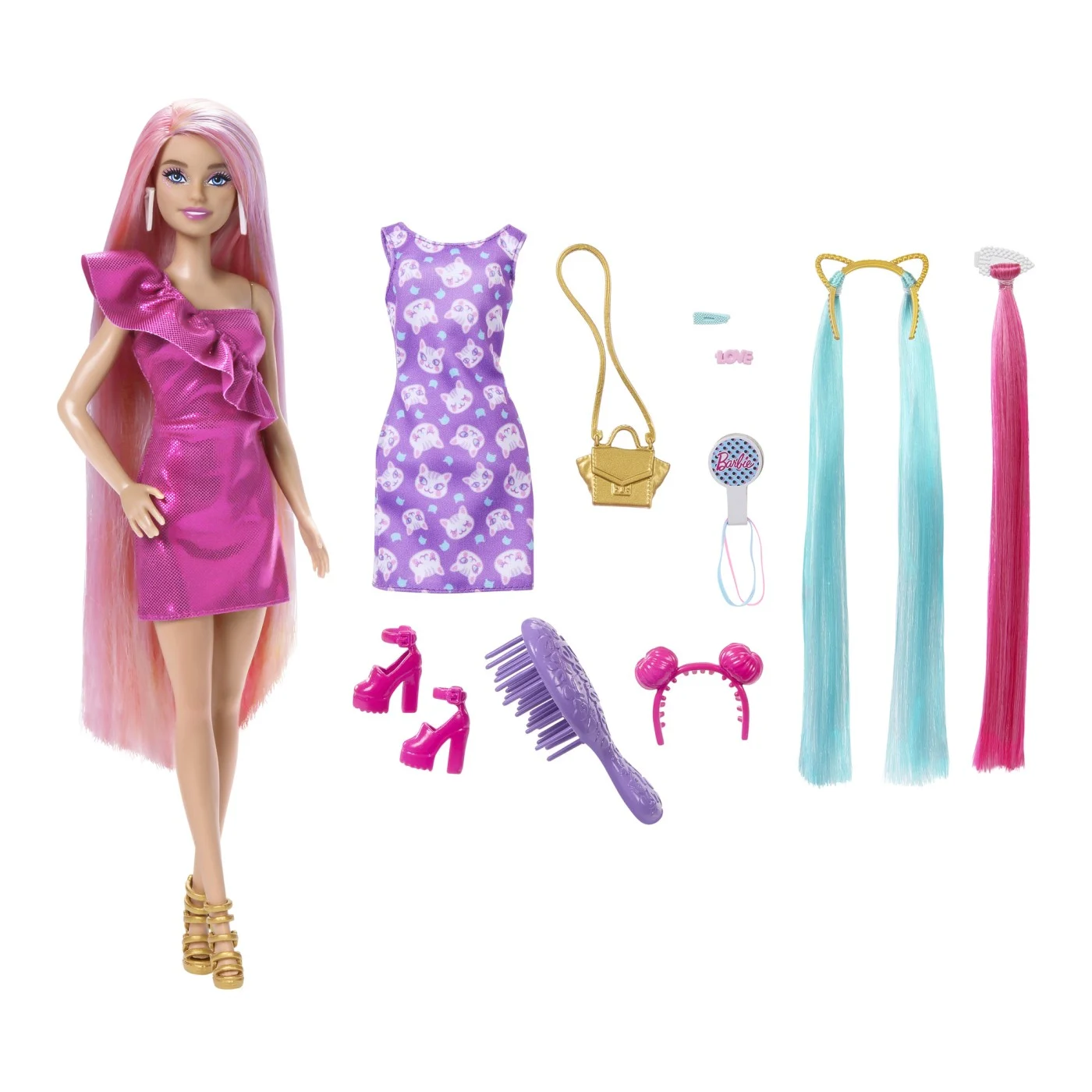 Papusa Barbie Fun & Fancy Hair cu Accesorii pentru Coafat [1]