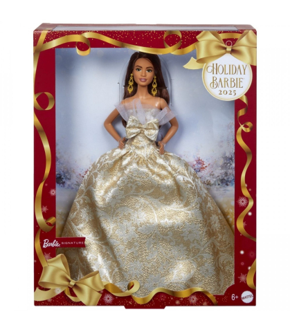 Papusi si Barbie - Papusa Barbie Signature Holiday 2025 Bruneta - Papusa de Colectie