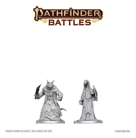 PRECOMENZI - Pathfinder Battles Deep Cuts Unpainted Miniature Zyss & Aapoph Serpentfolk 13 cm