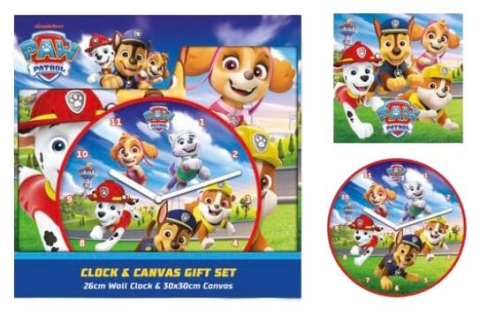 PRECOMENZI - Paw Patrol Gift Set Clock & Canvas Display (6)