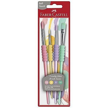 Rechizite, Creativitate, Hobby - Pensule FABER-CASTELL Soft Touch, 4 buc/set