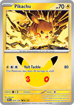 Pokemon TCG Singles - Pikachu (30C 024) 30th Celebration - Singles