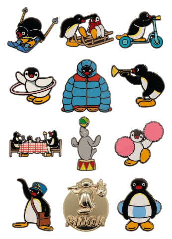 Pingu Mystery Pin Badges Blind Box Display (12) [5]