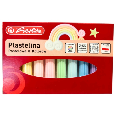 Arta plastica - Plastilina Herlitz 8 Culori Pastel