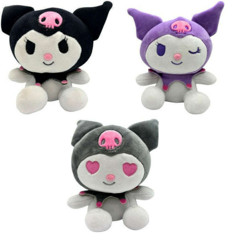 Noutati - Plus Kuromi Hello Kitty and Friends 16 cm variante mov negru gri