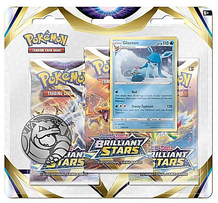 Pokemon TCG - Pokemon Brilliant Stars 3 pack Booster Glaceon