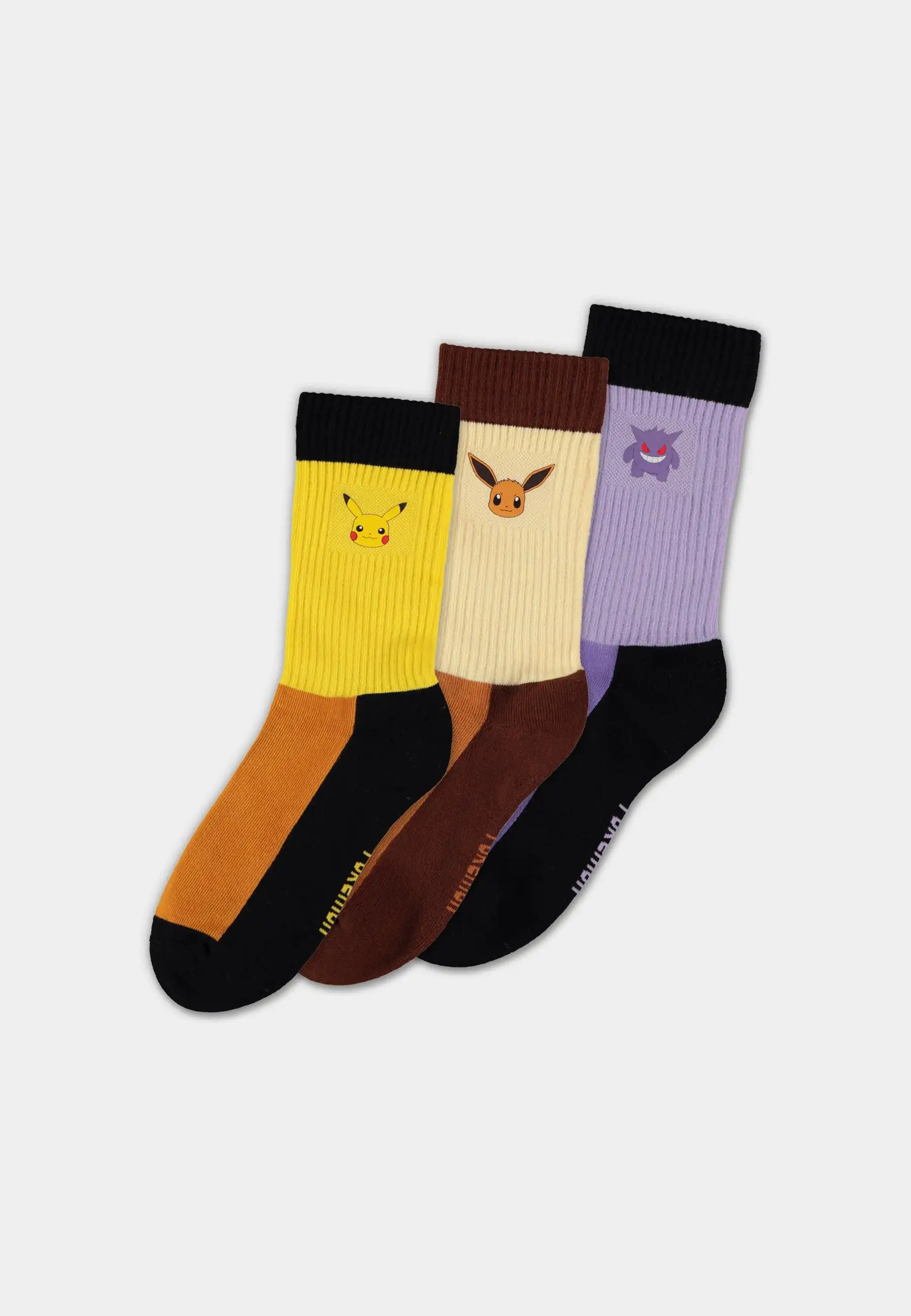 Pokemon - Pokemon  Sosete Crew 3Pack Eevee Gengar Pikachu
