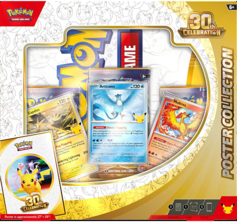 Noutati - Pokemon TCG 30th Celebration Poster Collection - 3 Boostere + 3 Promo Cards