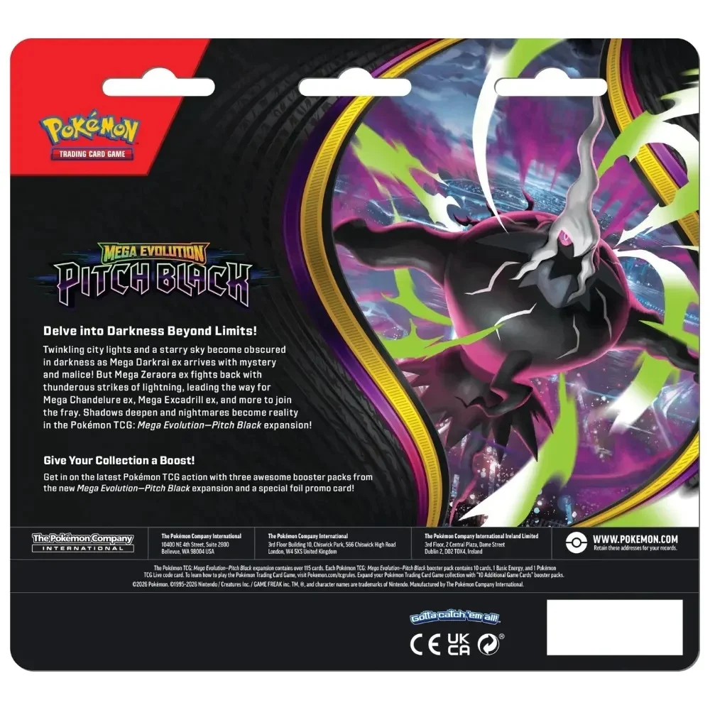 Pokemon TCG Mega Evolution Pitch Black 3-Pack Blister Booster [1]