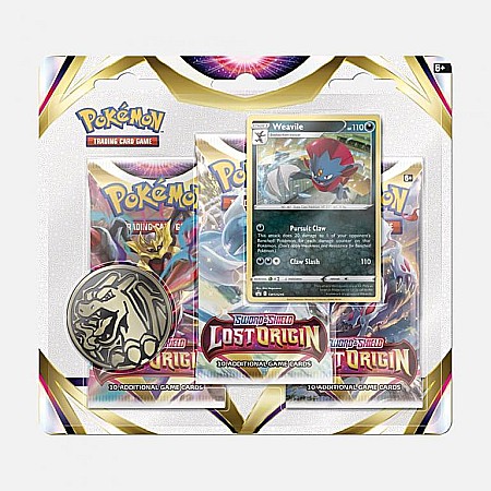 Reduceri - Pokemon word & Shield 11 Lost Origin 3 pack Blister Regigigas sau Weaville