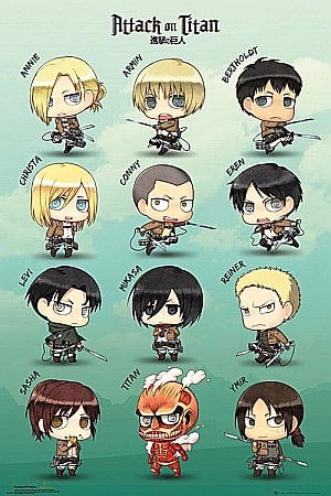 Postere - Poster Attack on Titan Chibi Characters