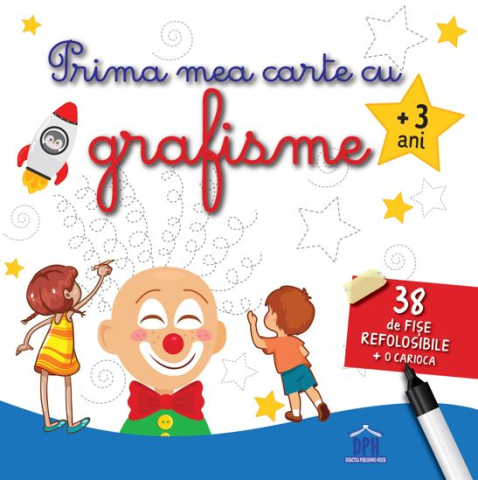 Noutati - Prima mea carte cu grafisme – 38 fise refolosibile + carioca