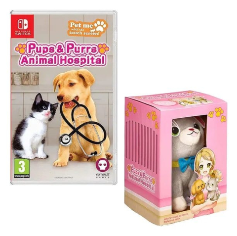 Games - Pups & Purrs Animal Hospital Videogame with plush figure Cat