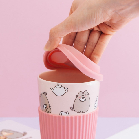 Pusheen Ceramic Mug with Lid 400 ml [5]