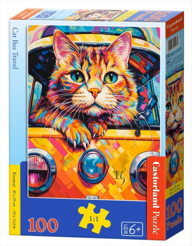Puzzle - Puzzle 100 piese Cat Bus Travel 111275 Castorland