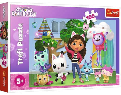 Puzzle cu 100 piese - Puzzle 100 Piese Gabby's Dollhouse Prietenii lui Gabby
