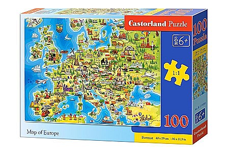 Puzzle cu 100 piese - Puzzle 100 piese Harta Europei 111060