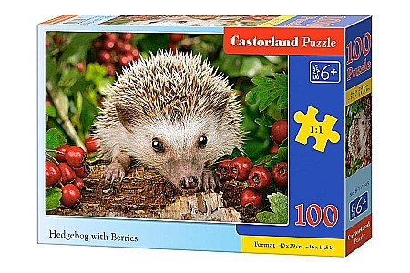 Puzzle cu 100 piese - Puzzle 100 piese Hedgehog with Berries 111145