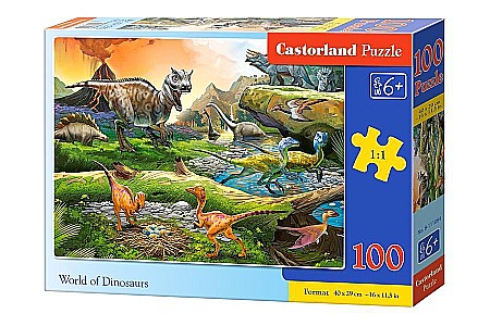 Puzzle cu 100 piese - Puzzle 100 piese Lumea Dinozaurilor 111084