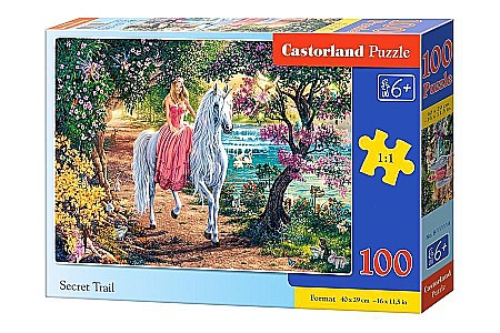 Puzzle cu 100 piese - Puzzle 100 piese Printesa pe Unicorn 111114