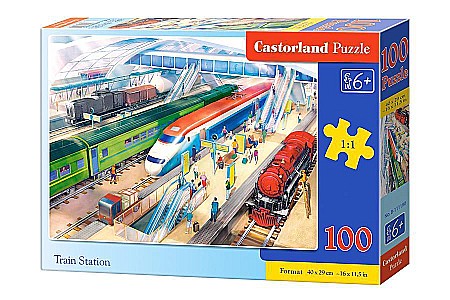 Puzzle cu 100 piese - Puzzle 100 piese Train Station Castorland 111190