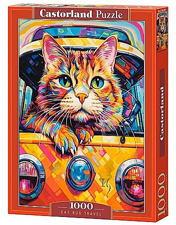 Puzzle 1000 piese - Puzzle 1000 piese Cat Bus Travel Castorland 105229