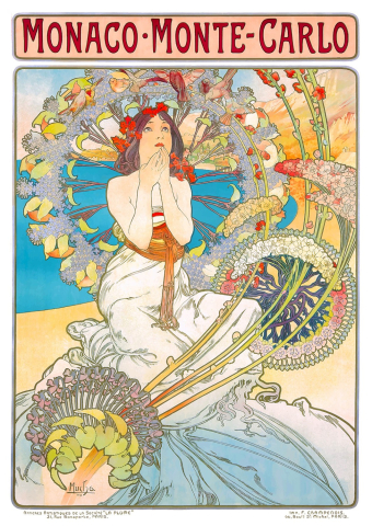 Puzzle 1000 piese Enjoy – Alfons Mucha: Monaco Monte-Carlo [1]