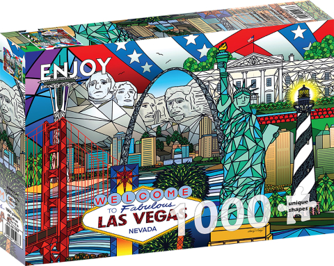 Puzzle 1000 piese - Puzzle 1000 piese Enjoy – American Landmarks Collage
