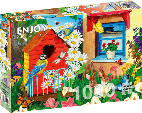 Puzzle 1000 piese - Puzzle 1000 piese Enjoy – Birdhouse Garden