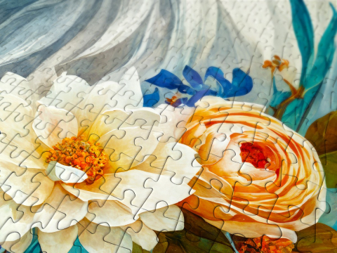 Puzzle 1000 piese Enjoy – Blooming Snow Fox [4]