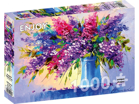 Puzzle 1000 piese - Puzzle 1000 piese Enjoy – Bouquet of Lilacs in a Vase