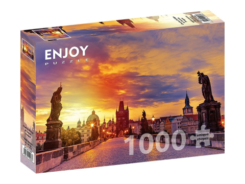 Puzzle - Puzzle 1000 piese Enjoy – Charles Bridge at Sunset, Prague