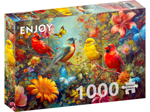 Puzzle - Puzzle 1000 piese Enjoy – Chirps and Flutters