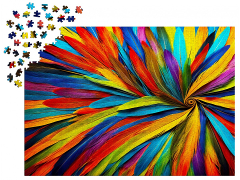 Puzzle 1000 piese Enjoy – Colorful Feathers [2]