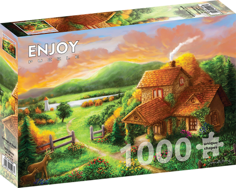 Puzzle 1000 piese - Puzzle 1000 piese Enjoy – Cottage at Dusk