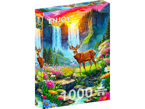 Puzzle - Puzzle 1000 piese Enjoy – Deer Paradise