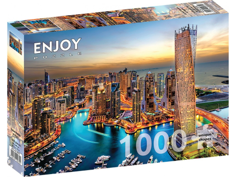 Puzzle - Puzzle 1000 piese Enjoy – Dubai Marina at Night