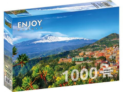 Puzzle 1000 piese - Puzzle 1000 piese Enjoy – Etna Volcano and Taormina, Sicily