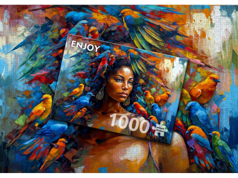 Puzzle 1000 piese Enjoy – Feathery Queen [3]