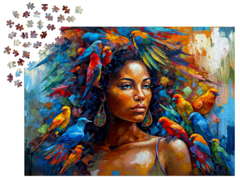 Puzzle 1000 piese Enjoy – Feathery Queen [2]