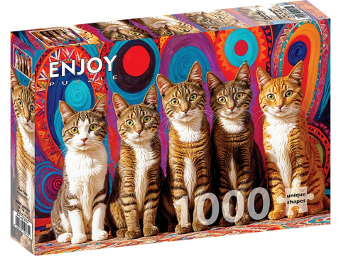 Puzzle 1000 piese - Puzzle 1000 piese ENJOY – Five Cats