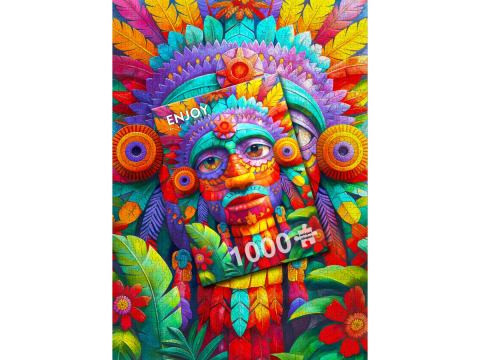 Puzzle 1000 piese Enjoy – Floral Totem [3]