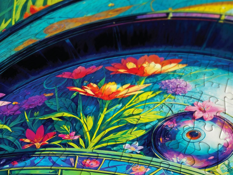 Puzzle 1000 piese Enjoy – Floral Warrior [4]