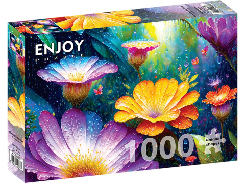 Puzzle - Puzzle 1000 piese ENJOY – Flowers in the Rain