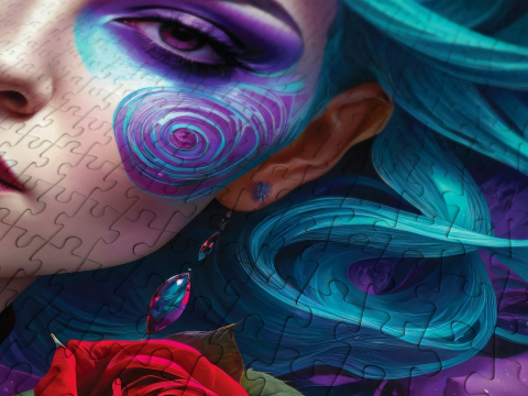 Puzzle 1000 piese Enjoy – Gothic Flowers Portrait [4]