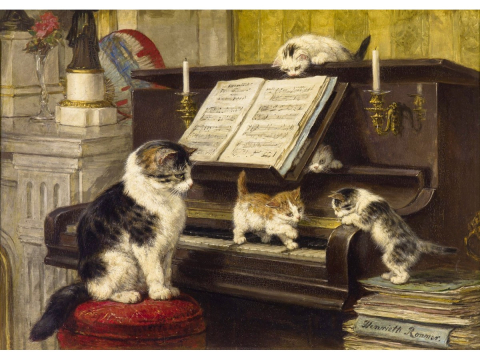 Puzzle 1000 piese Enjoy – Henriette Ronner-Knip: The Piano Lesson [1]